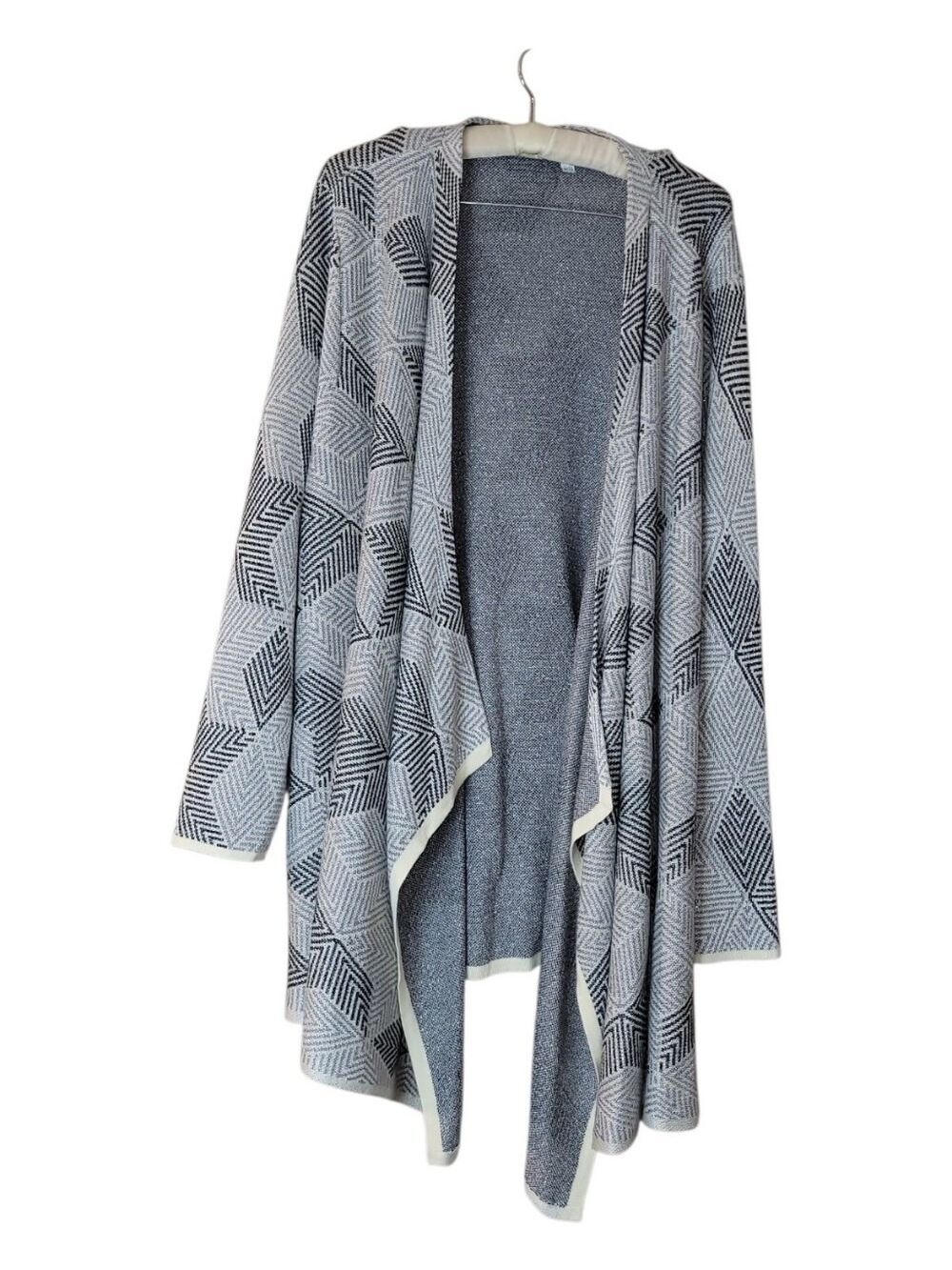 Catherines Long Open Cardigan Sweater Metallic Thread 2X